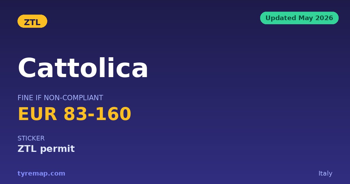 ZTL Cattolica 2026 — Orari Serali Estivi e Multe key facts visual