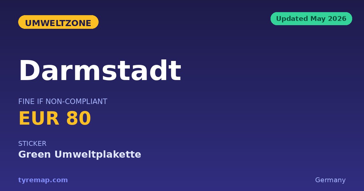 Darmstadt Umweltzone 2026: Is the €100 Fine Still Real? key facts visual