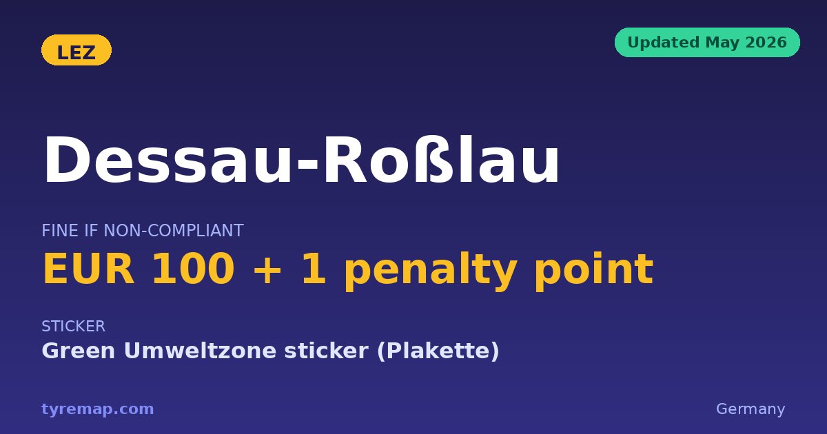 Dessau-Roßlau Has No Umweltzone in 2026 — Skip the Sticker key facts visual