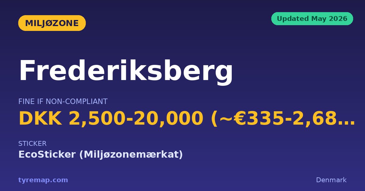 Frederiksberg's Miljøzone 2026: Diesel Needs Euro 5 key facts visual