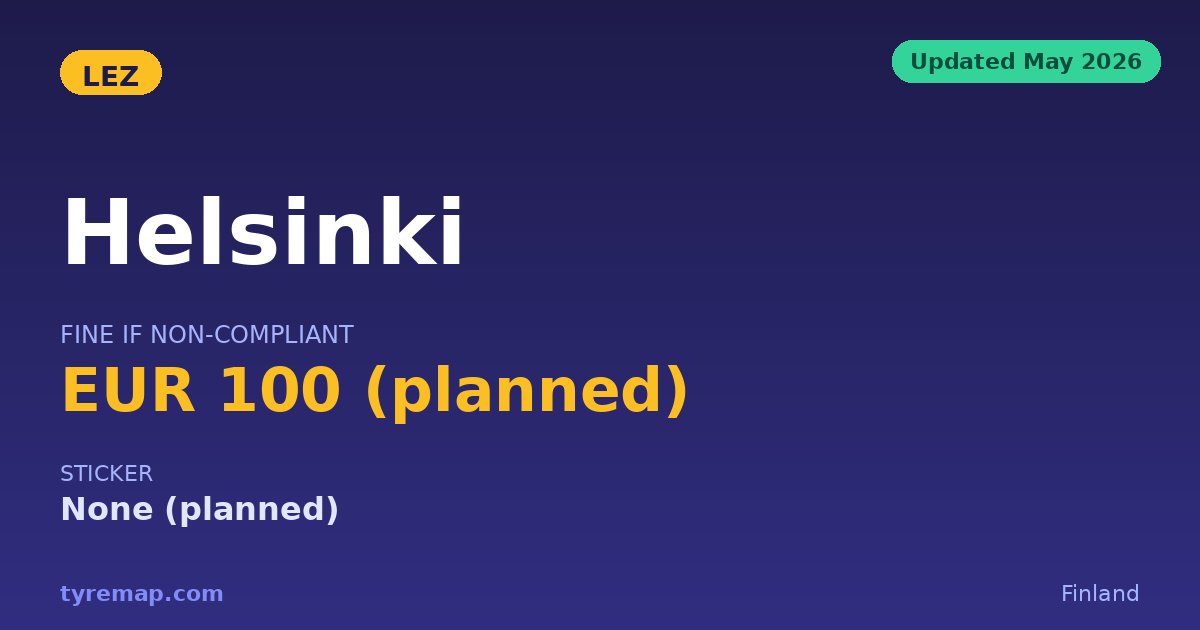 Helsinki's LEZ Remains a 2026 Plan, Not Yet in Force key facts visual