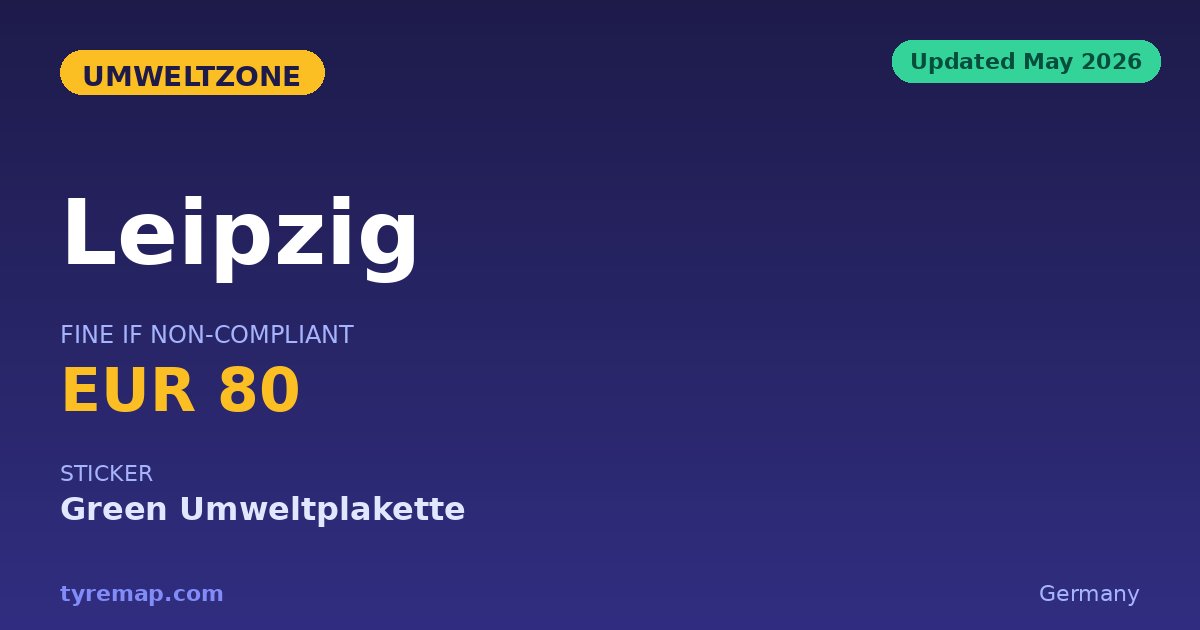 Leipzig Umweltzone Fines Non-Compliant Cars EUR 100, 2026 key facts visual