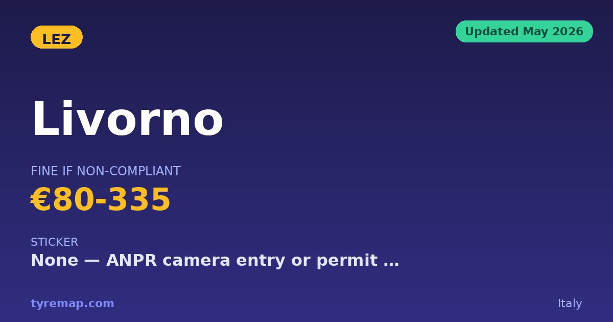 Livorno ZTL 2026: Permit Only, €80–335 for Getting It Wrong key facts visual