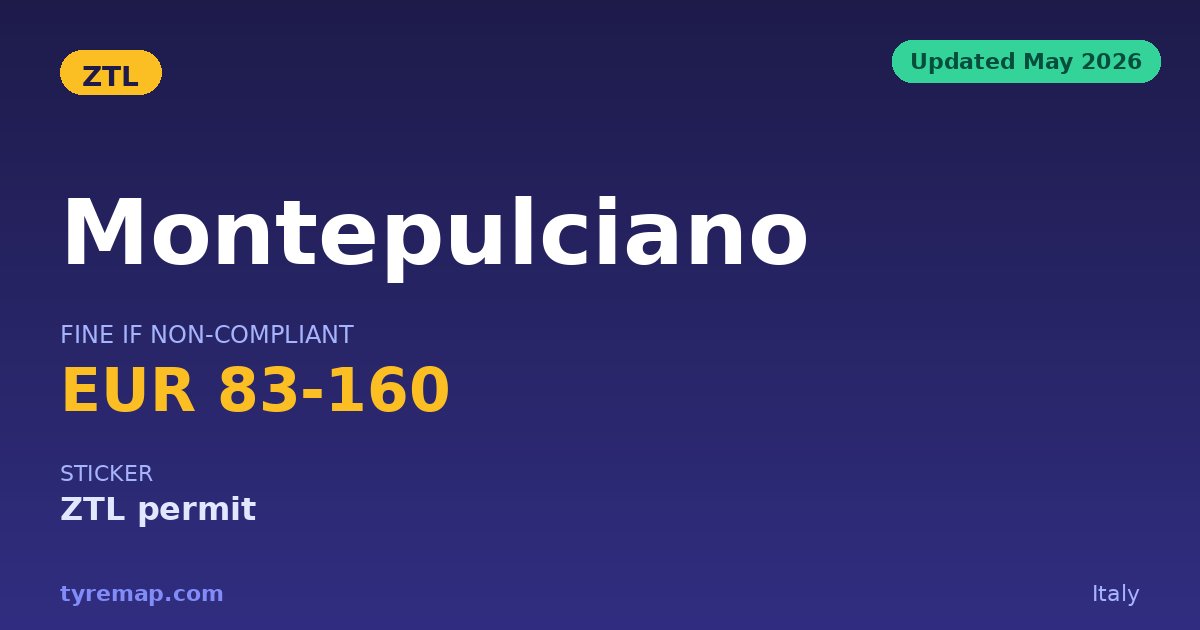 ZTL Montepulciano 2026 — Orari Stagionali e Multe key facts visual