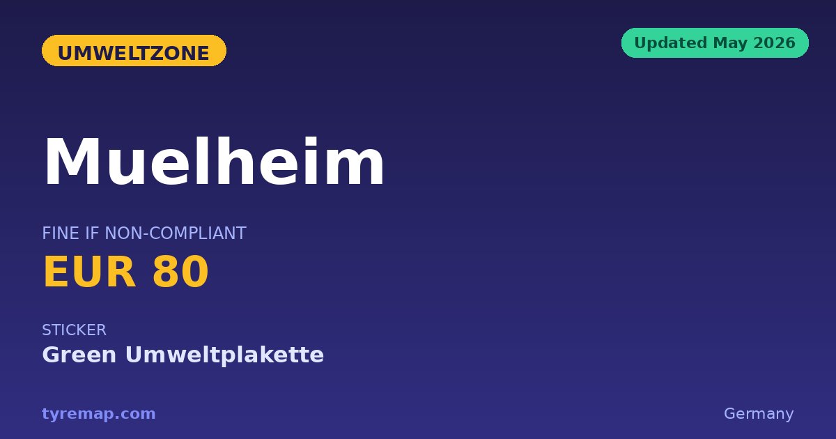 Muelheim Umweltzone 2026: One Sticker Covers 13 Cities key facts visual