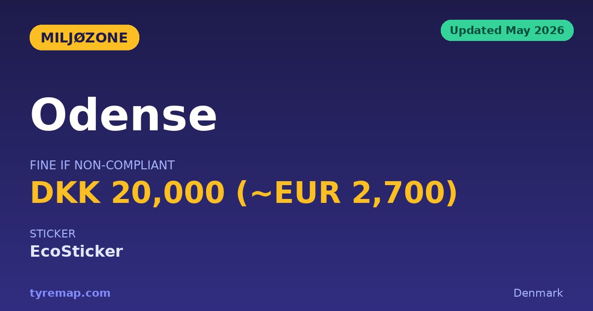 Odense Miljøzone 2026: Diesel Cars Need Euro 5 or a Filter key facts visual