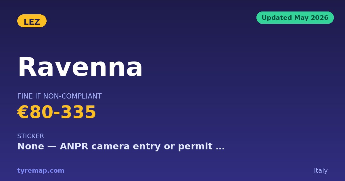 Ravenna LEZ 2026: A Winter-Only Zone, Not Year-Round key facts visual