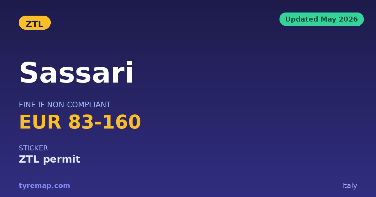 ZTL Sassari 2026 — Orari, Mappa e Sanzioni key facts visual