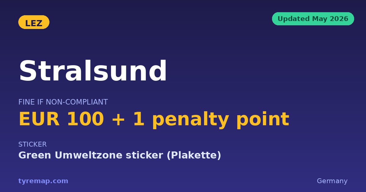 Stralsund's Nearest Umweltzone Sits 200 Km Away in 2026 key facts visual