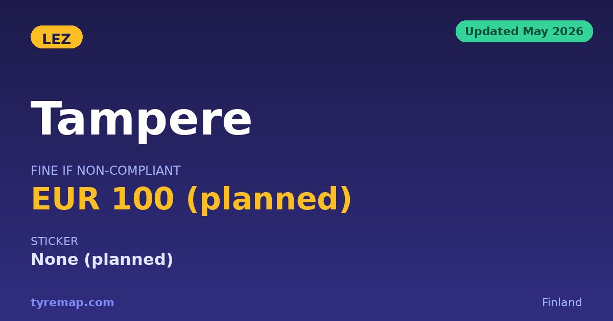 Tampere's LEZ Is Still Not Live in 2026 — No Fine Yet key facts visual