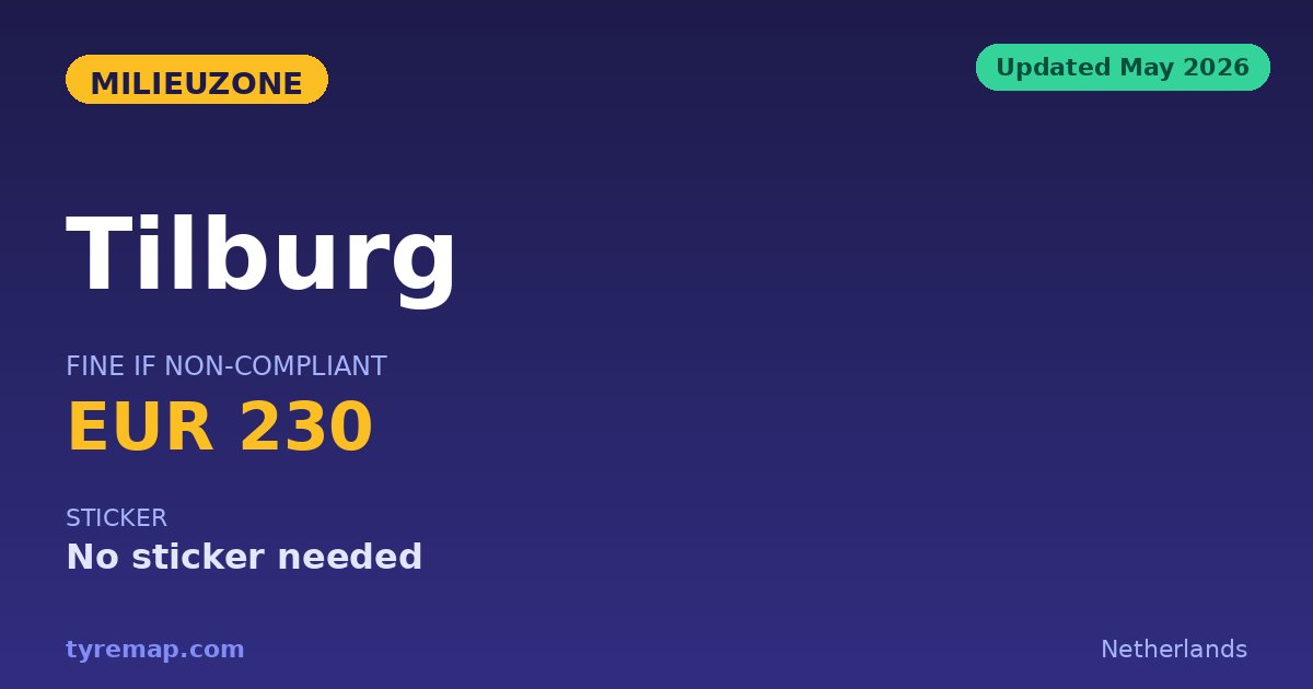 Tilburg Milieuzone 2026: No Car Zone, Trucks Only Once key facts visual