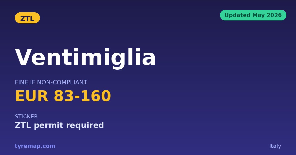 Ventimiglia ZTL 2026: Free Only in Two Daily Windows key facts visual