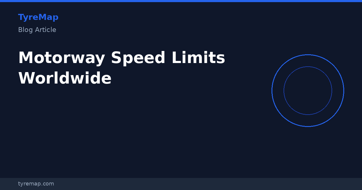 Motorway Speed Limits Worldwide (2026) — 50+ Countries Compared | TyreMap